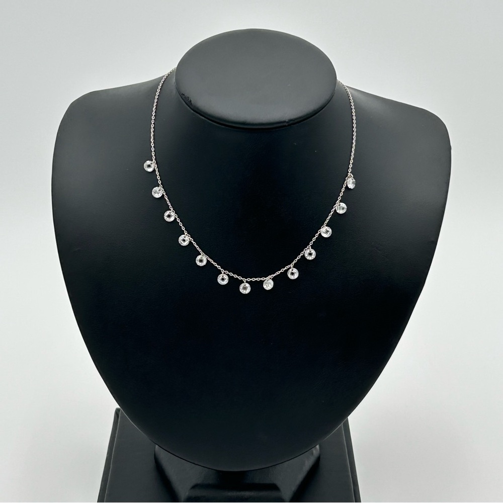 Sterling Silver Necklace with Crystal Beads
